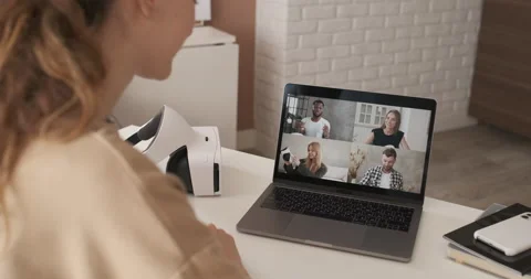 Computer app developers working from home. Business people wearing VR Stock Footage 135107471