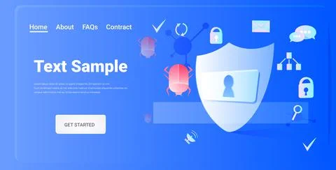 Computer app protection shield data privacy security concept horizontal Stock Illustration