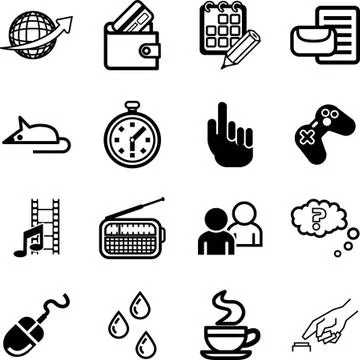 Computer application and media Icon set イラスト素材
