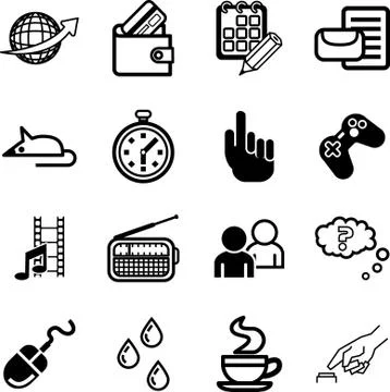 Computer application and media icon set イラスト素材