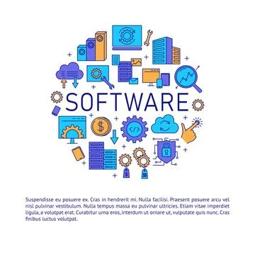 Computer application software banner with place for text Illustrazione stock