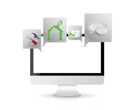 Computer applications and tools. illustration design over a white background 스톡 일러스트
