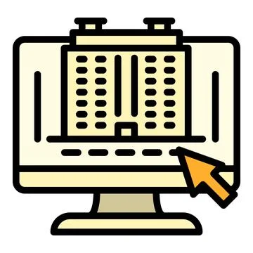 Computer architect plan icon, outline style Ilustración de archivo