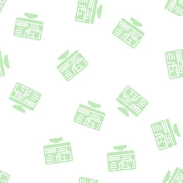 Computer architect software glyph vector seamless pattern Stock Illustration