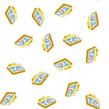 Computer architect software isometric icon seamless pattern Illustrazione stock