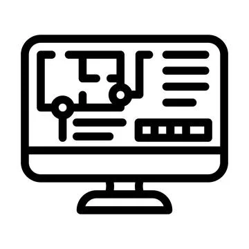 Computer architect software line icon vector illustration Illustrazione stock