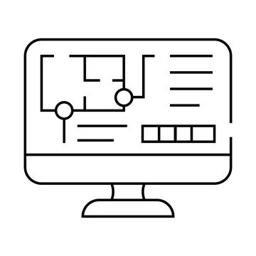 Computer architect software line icon vector illustration Stock Illustration