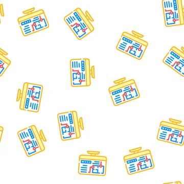 Computer architect software vector seamless pattern Stock Illustration