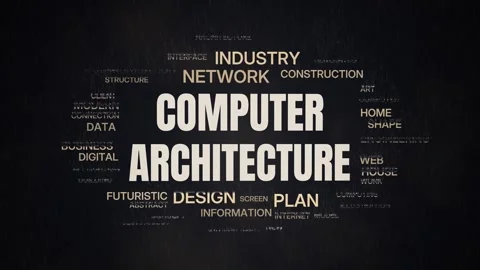 Computer architecture animated particle word cloud, text design animation, Stock Footage 347000348