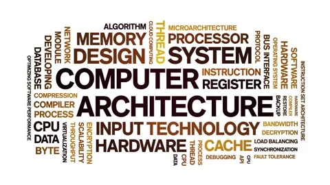 Computer Architecture animated word cloud,animation tag kinetic typography loop Stock Footage 312071266