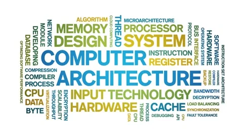 Computer Architecture animated word cloud,animation tag kinetic typography loop Stock Footage 312071278