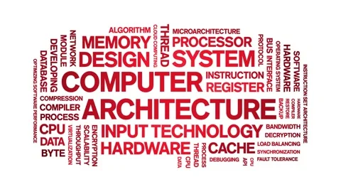 Computer Architecture animated word cloud,animation tag kinetic typography loop Stock Footage 312071304