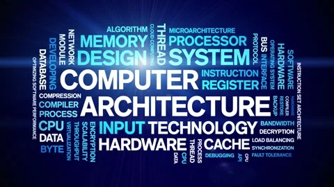 Computer Architecture animated word cloud,animation tag kinetic typography loop Stock Footage 312071804
