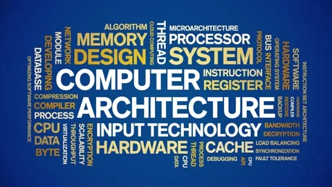 Computer Architecture animated word cloud,animation tag kinetic typography loop Stock Footage 312071998