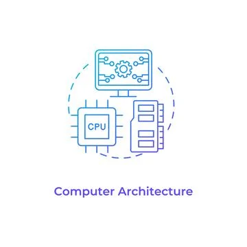Computer architecture blue gradient concept icon Stock-Illustration