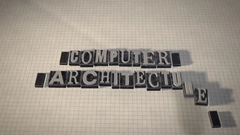 Computer architecture metal letterpress type blocks 3D animation Stock Footage 348145282