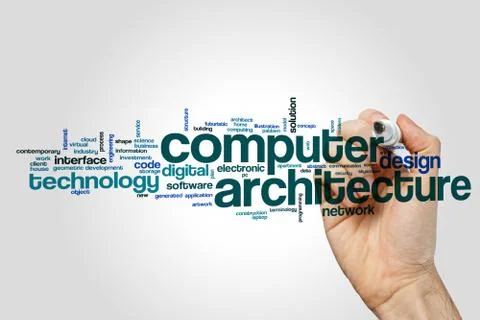 Computer architecture word cloud Stock Illustration