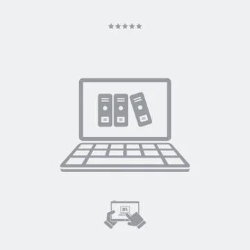 Computer archive flat icon Stock Illustration