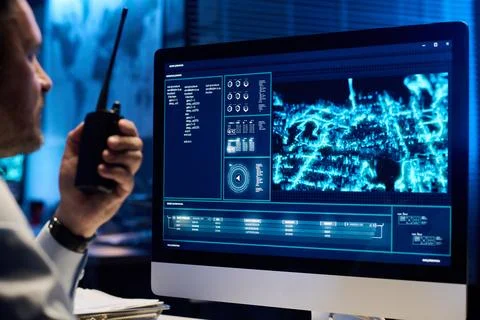 Computer with army location on screen Stock Photos