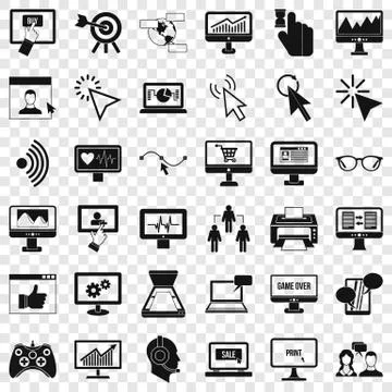 Computer arrow icons set, simple style Stock-Illustration