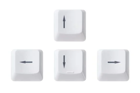 Computer arrow keys isolated on white background Foto stock