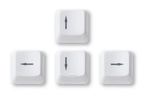 Computer arrow keys isolated on white background Stock Photos