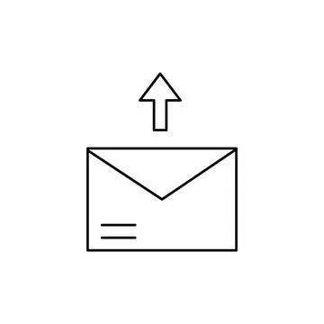 Computer, arrow, message icon. Simple line, outline vector of information tra Stock Illustration