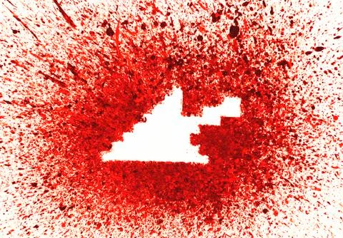 Computer arrow shape over red splashes Stock Photos