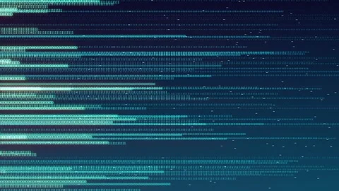 Computer artificial intelligence digital rain information flow scrolling Stock Footage 255758603