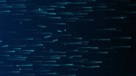 Computer Artificial Intelligence Digital Rain Information Flow Scrolling Stock Footage 345122392