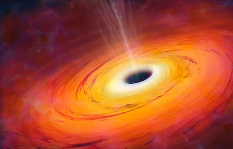 Computer artwork of black hole Stock Illustration