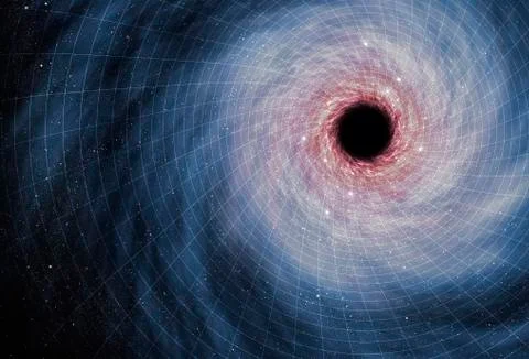 Computer artwork of black hole Stock Illustration