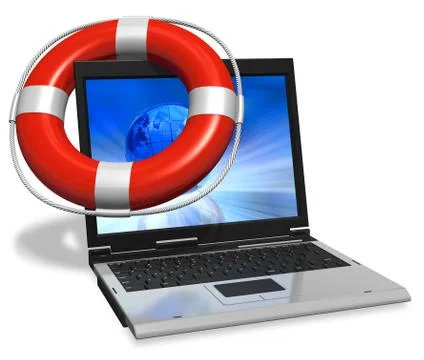 Computer assistance concept Stock Illustration