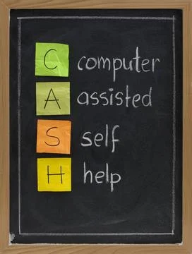 Computer assisted self help (CASH) CASH - computer assisted self help - ac... Stock Photos