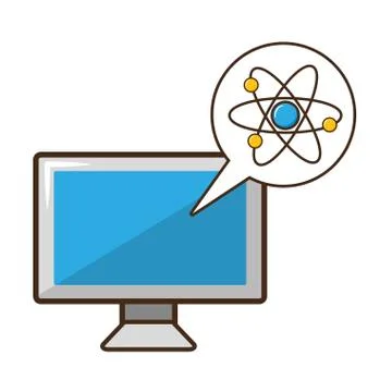 Computer atom laboratory science Stock Illustration