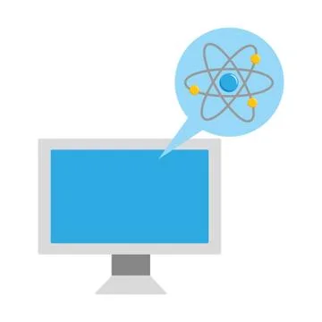 Computer atom laboratory science Stock Illustration