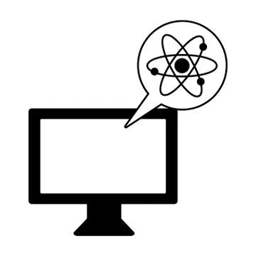 Computer atom laboratory science Stock Illustration