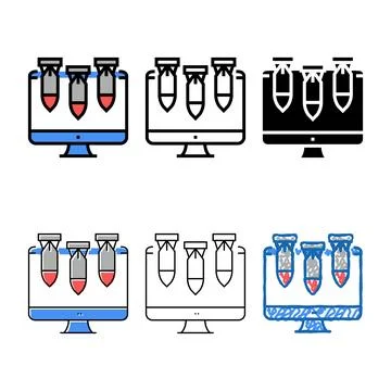 Computer attack color mix icon vector Stock Illustration