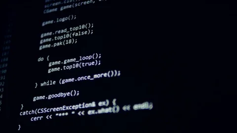 Computer attack concept. Hackers code running in a virtual space. 4K Stock Footage 75644351