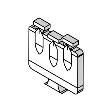 Computer attack isometric icon vector illustration Stock Illustration