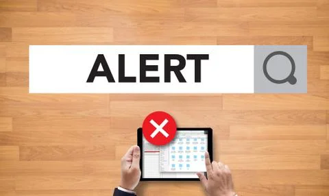 Computer Attention Alert Connection Interrupted Warning and Atte Stock Photos