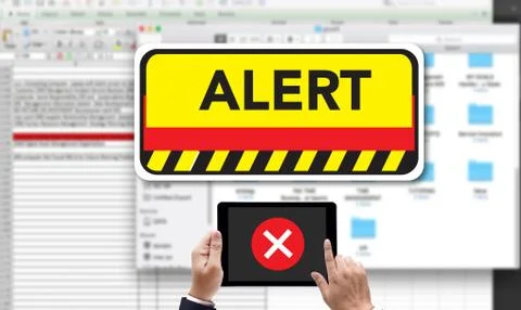 Computer Attention Alert Connection Interrupted Warning and Atte Stock Photos