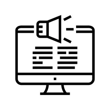 Computer audio reading book for blind human line icon vector illustration Illustrazione stock