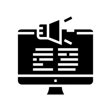 Computer audio reading book for blind human glyph icon vector illustration Stock Illustration