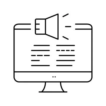 Computer audio reading book for blind human line icon vector illustration Stock Illustration