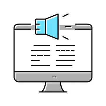 Computer audio reading book for blind human color icon vector illustration Stock Illustration