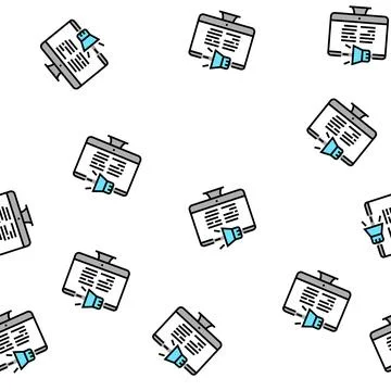 Computer audio reading book for blind human vector seamless pattern Stock Illustration