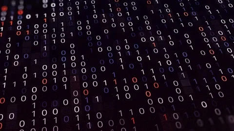 Computer background with binary code. Animation. Virtual space of software with Stock Footage 144368043