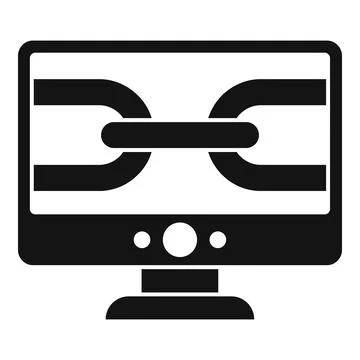 Computer backlink strategy icon, simple style 스톡 일러스트