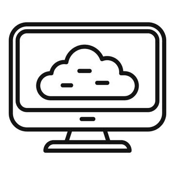 Computer backup icon outline vector. Data cloud Stock Illustration